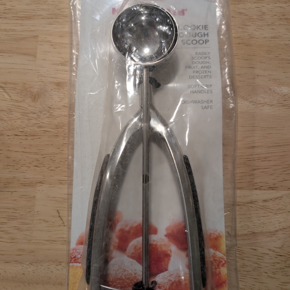 KitchenAid Silver Cookie Dough Scoop with Black Handles